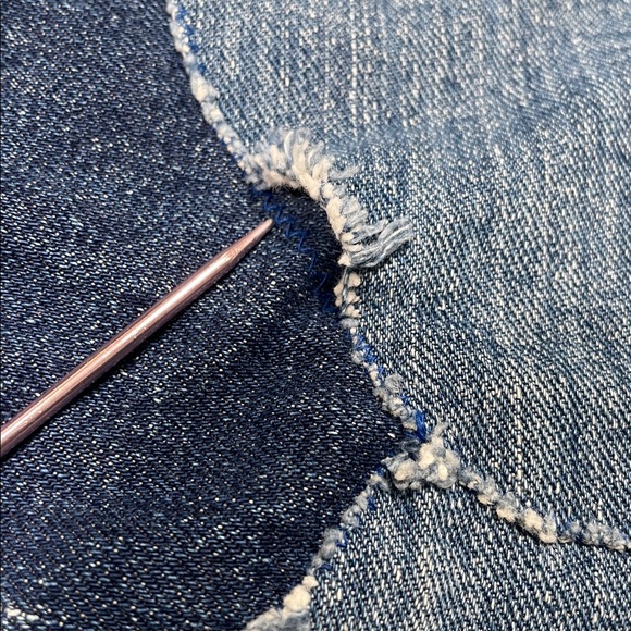 Vintage Wrangler Denim Patchwork Wrap Skirt Tie Size Small - Picture 10 of 16